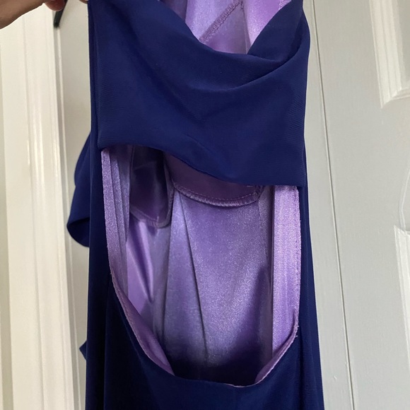 LAURA Prom Gown Navy Blue Good Zipper on Back cutout sides size 10 - Picture 5 of 7